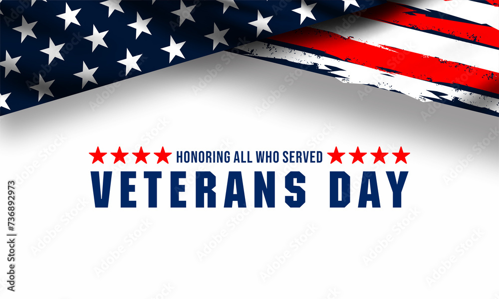 Happy Veterans Day United States of America background vector illustration , Honoring all who served