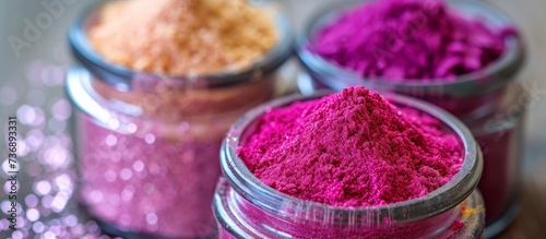 Amaranth photo, a trisodium salt dye, is used in various industries like food, pharmaceuticals, and paints. photo