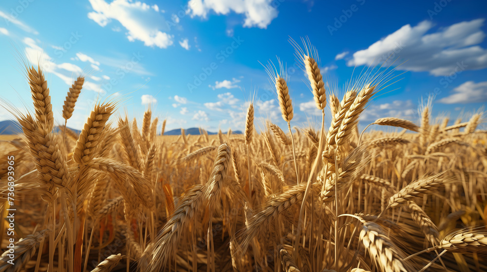 Grain field is harvested, grain in a field in good weather and sunshine | Generative AI Grain field is harvested, grain in a field in good weather and sunshine | Generative AI