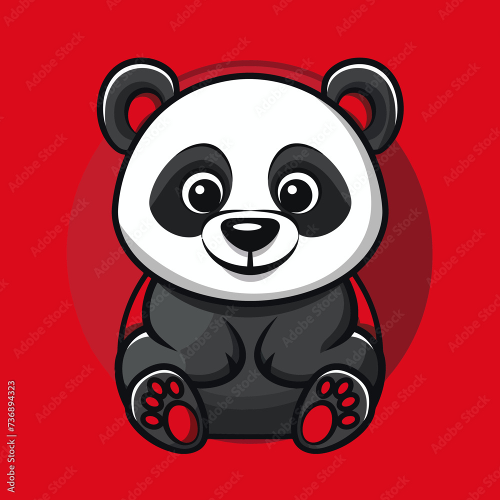 cartoon animal logo, Panda cartoon animal logo, Panda