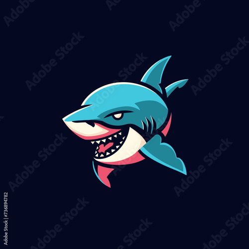 cartoon animal logo  Shark