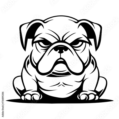 bulldog black silhouette logo svg vector, bulldog icon illustration