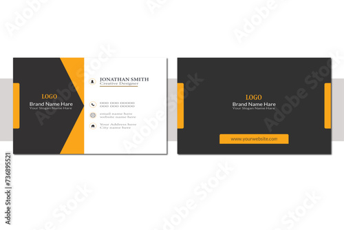 Modern creative business card template. landscape orientation vertical layout. Vector illustration