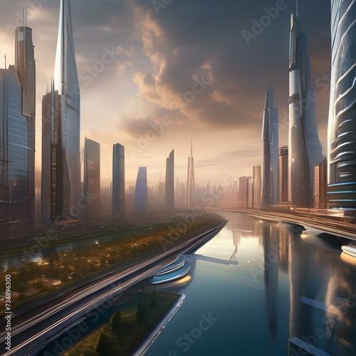 Futuristic megacity  Sprawling metropolis of the future with towering skyscrapers and bustling streets filled with hovercars5