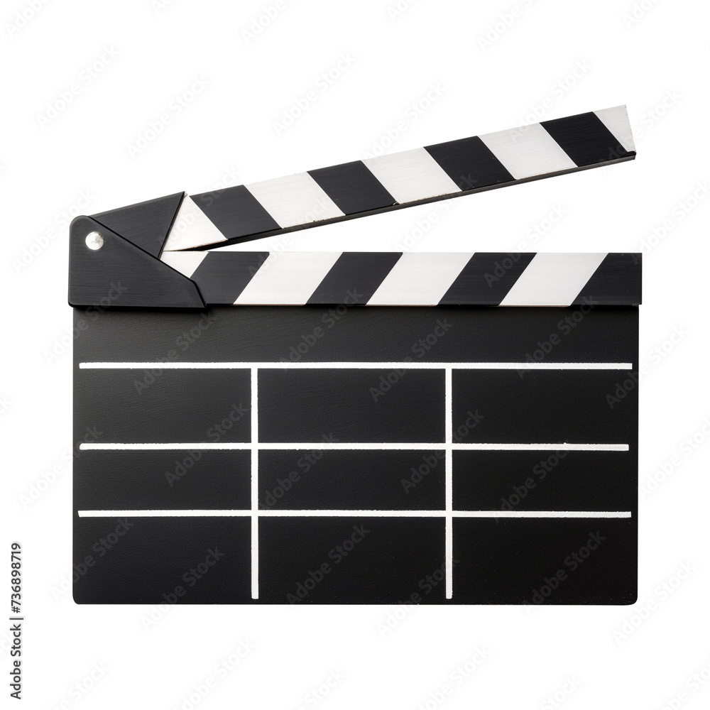 Fototapeta premium movie clapper board isolated on transparent background