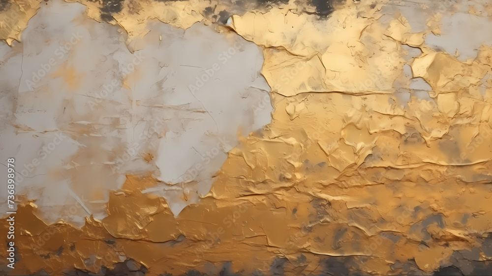 Fototapeta premium Textured wall with peeling pastel paint and crackle pattern