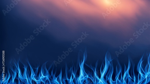 Flaming Blue Texture Banner Design 