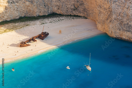 Obraz na płótnie Shipwreck Beach on Zakynthos, Greece. w salonie