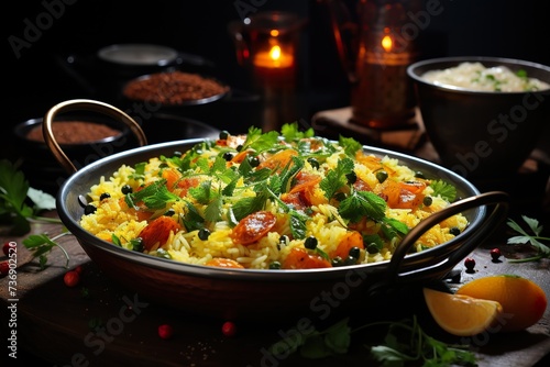 stylist and royal Close up of Upma traditional Indian dish, space for text, photographic