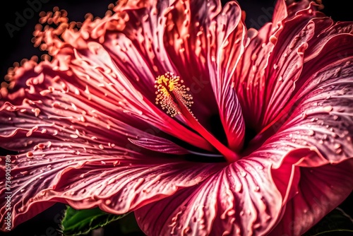 close up of red flower