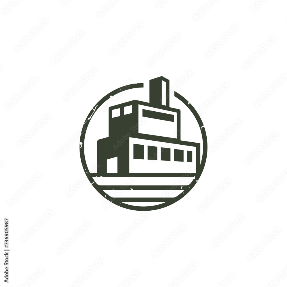 vintage retro industry factory mill building logo for all company	

