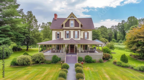 This charming Victorian farmhouse is a true hidden gem. The exterior boasts a lovely wraparound porch and beautifully landscaped gardens while the interior offers all the