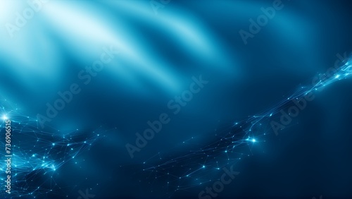 Abstract Blue Futuristic Nodes Pattern Technology Banner Background 