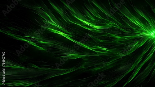 Abstract Futuristic Technology Black and Green Banner with Advanced Textures 