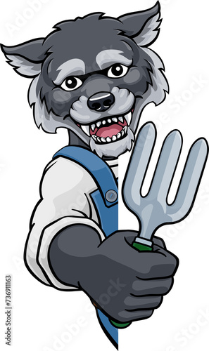 Wolf Gardener Gardening Ani...
