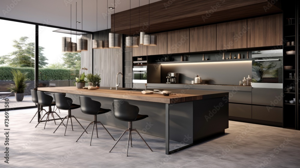 New kitchen in modern luxury home. New kitchen in modern luxury home.