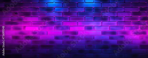 A pink and blue wall with a brick motif