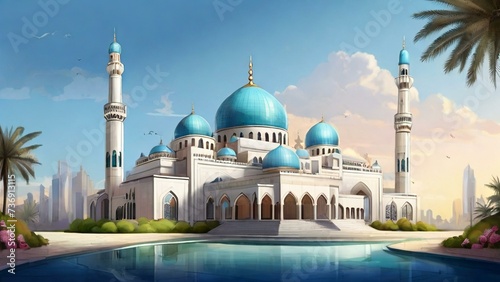 illustration of a beautiful mosque