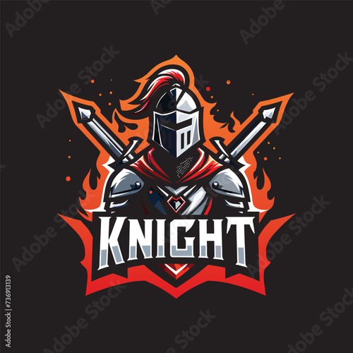 knight logo designed in an esports style