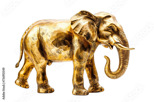 Golden Elephant Isolated