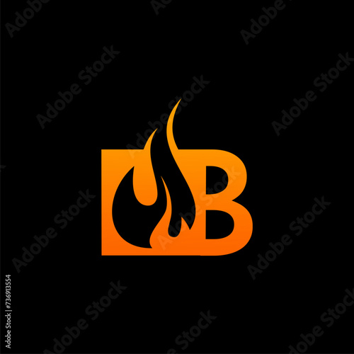 b letter fire flame