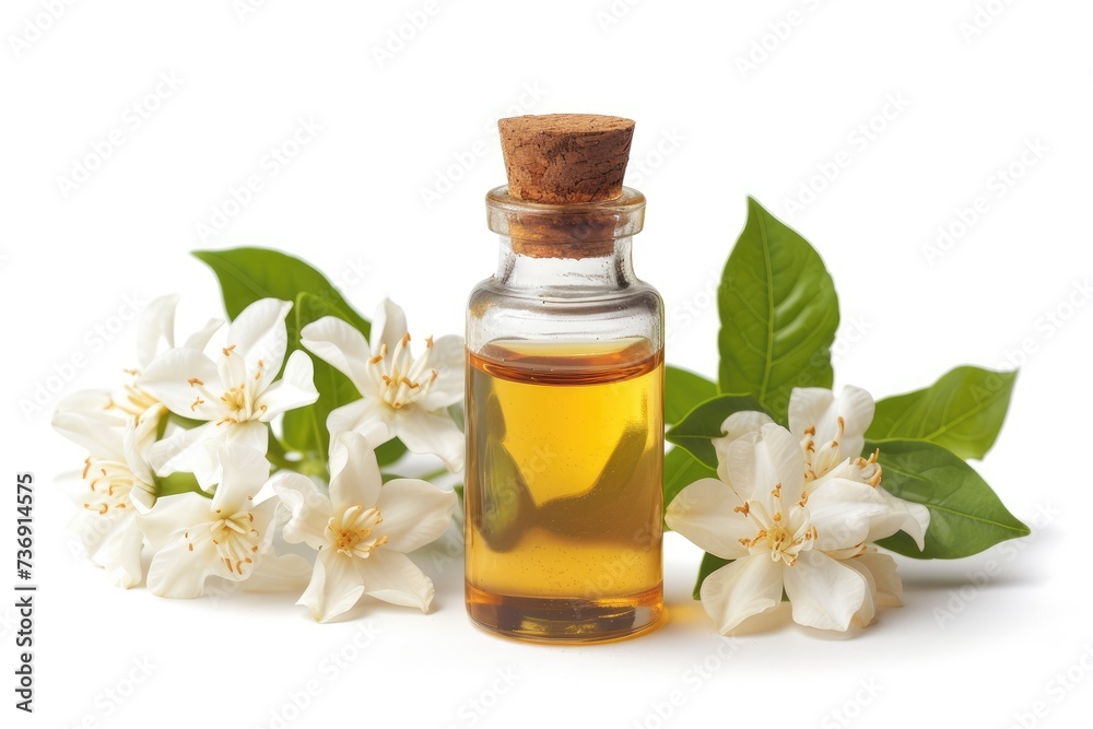 Essential oil of Jasmine isolated on white background Essential oil of Jasmine isolated on white background