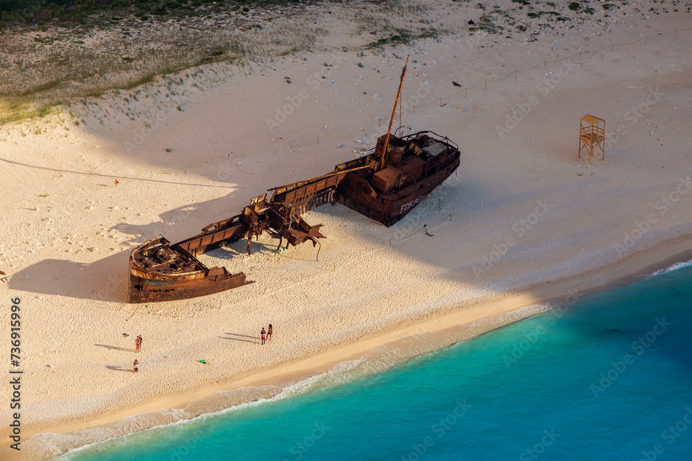 Shipwreck Beach on Zakynthos, Greece.