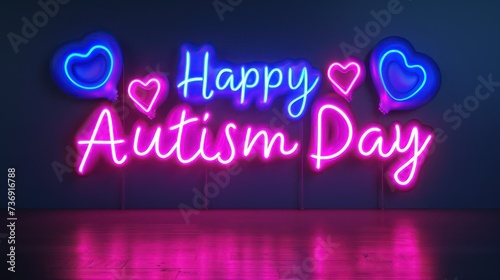 3d render of a sign happy autism day