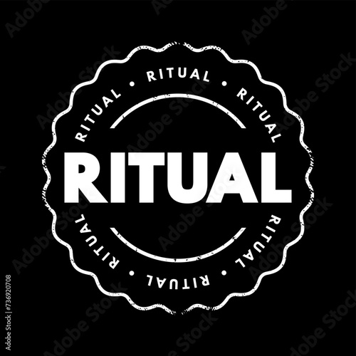 Ritual text stamp, concept background photo