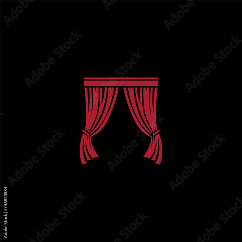 Curtain logo design vector template