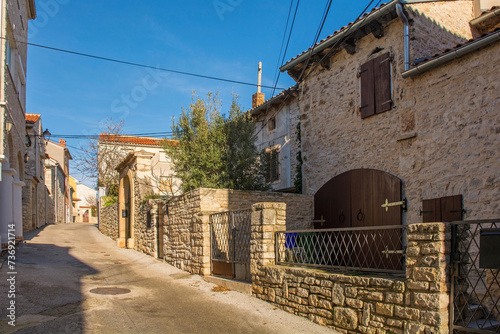 A quiet residential street in Medulin in Istria, north west Croatia