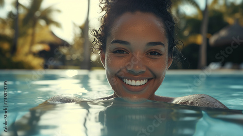 young adult woman on tropic...