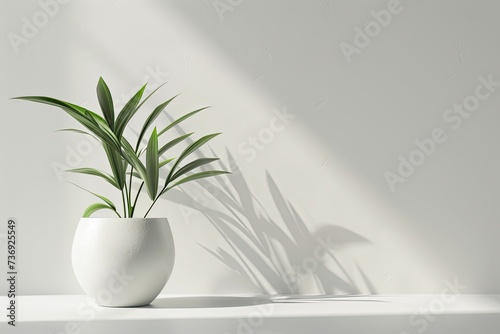 White Vase With a Plant