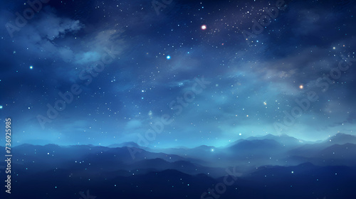 Night sky with clouds and stars.  illustration. © Wazir Design