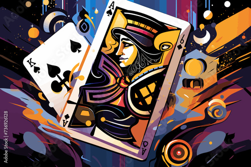 a stylized illustration of a playing card