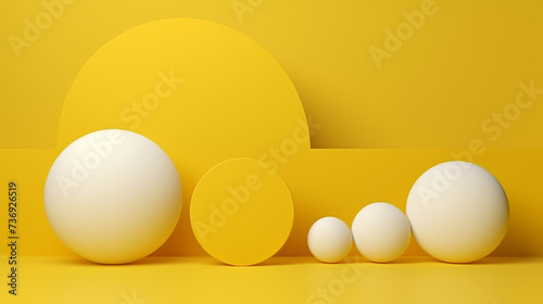 3D render of an abstract minimal yellow background.