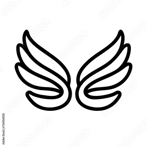 Wings Icon, symbolizing freedom, flight, and aspiration. wings icon, feathers icons, feather wings icon