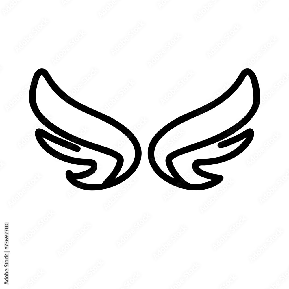 Obraz premium Wings Icon, symbolizing freedom, flight, and aspiration. wings icon, feathers icons, feather wings icon
