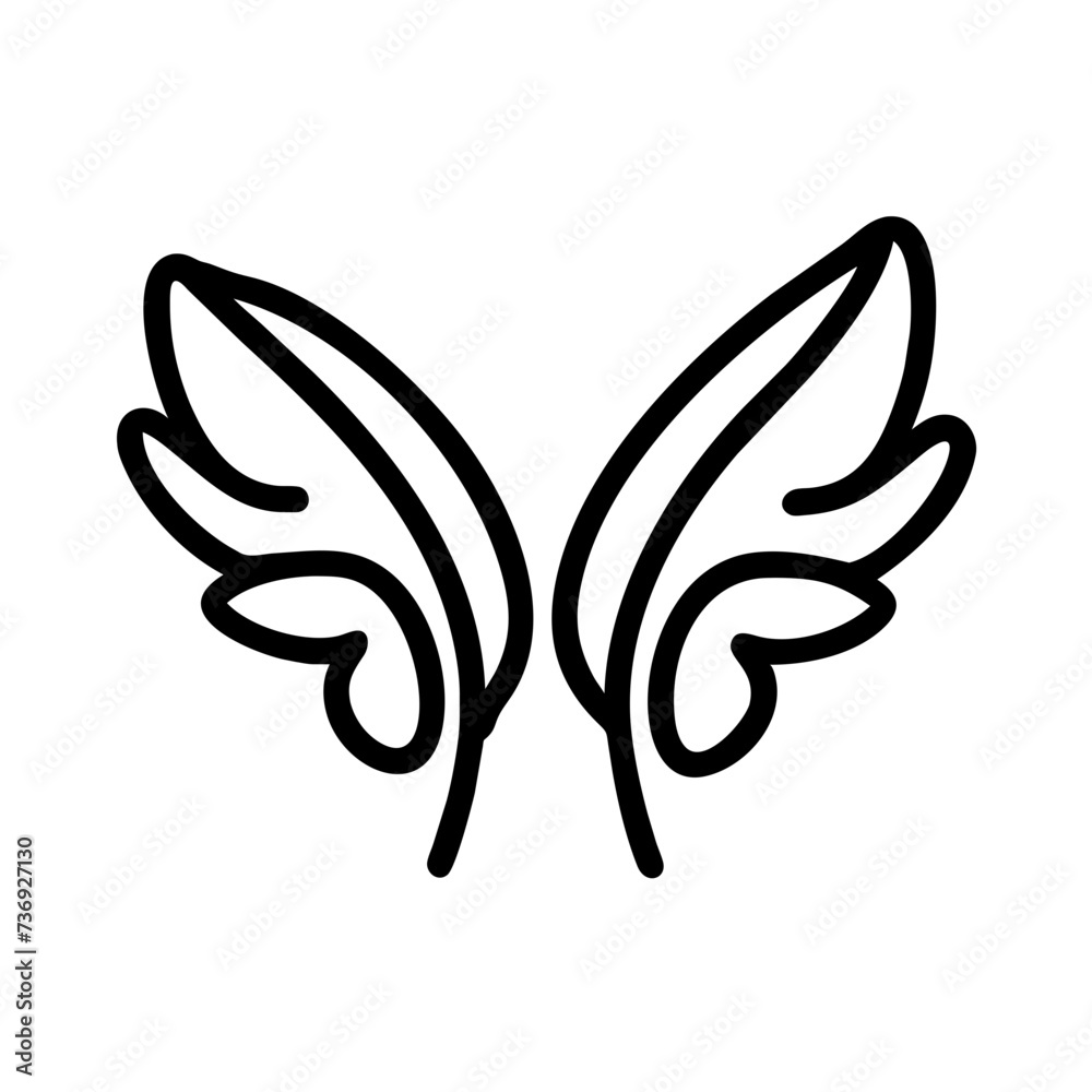 Obraz premium Wings Icon, symbolizing freedom, flight, and aspiration. wings icon, feathers icons, feather wings icon