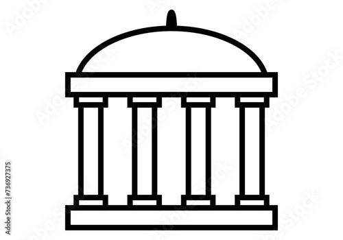 Icono negro de lugar de gobierno o museo.