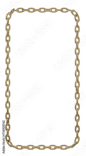Intricate Intertwine: Intricate metal chains interlock, forming a captivating vertical frame in stunning 3D detail. Perfect for adding depth and drama to your visuals