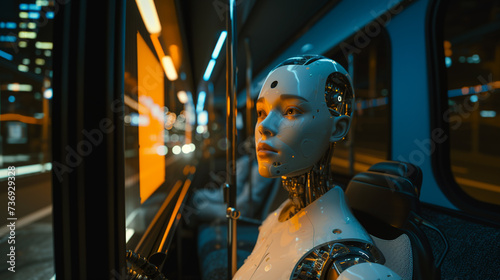 a humanoid android robot wi...