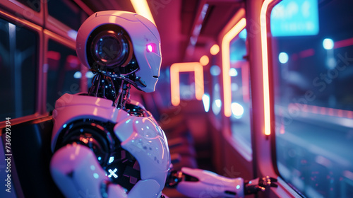 a humanoid android robot wi...