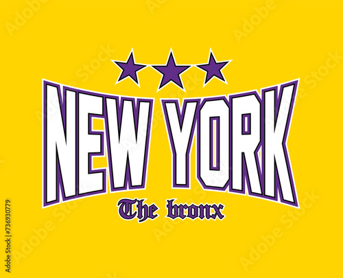 New york, The bronx slogan lettering design. retro vintage college varsity style. modern illustration for t shirt, sweatshirt or other apparel print. typography graphic vector