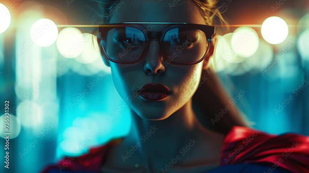 A superheroine, superhero cape and superhero costume, strong feminine woman, attractive young adult woman, superheroine at night, fictional place A superheroine, superhero cape and superhero costume, strong feminine woman, attractive young adult woman, superheroine at night, fictional place