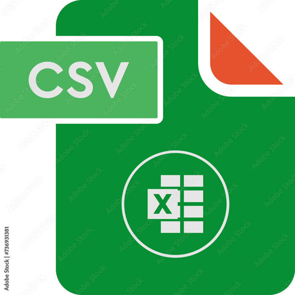 CSV File format icon rounded shapes and spacing CSV File format icon rounded shapes and spacing