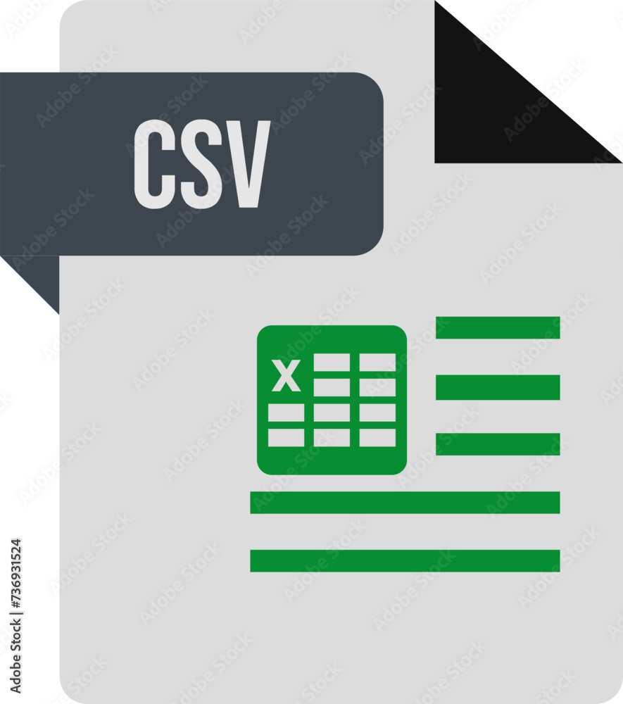 CSV Icon black and grey with symbol CSV Icon black and grey with symbol