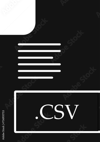 CSV  File format Icon Black fill with symbol