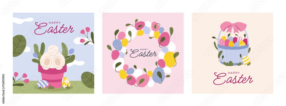 Happy Easter Set of banners Happy Easter Set of banners