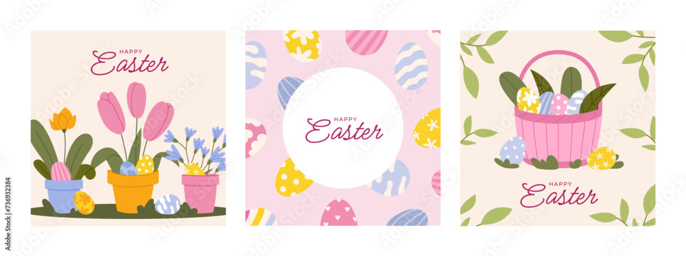 Happy Easter Set of banners